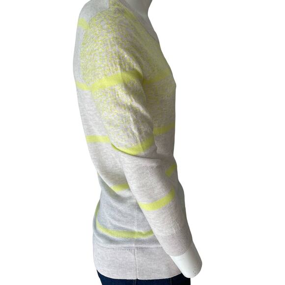 HALOGEN Sweater Womens Small Yellow Breton Stripe Sequins Pullover - Picture 3 of 10
